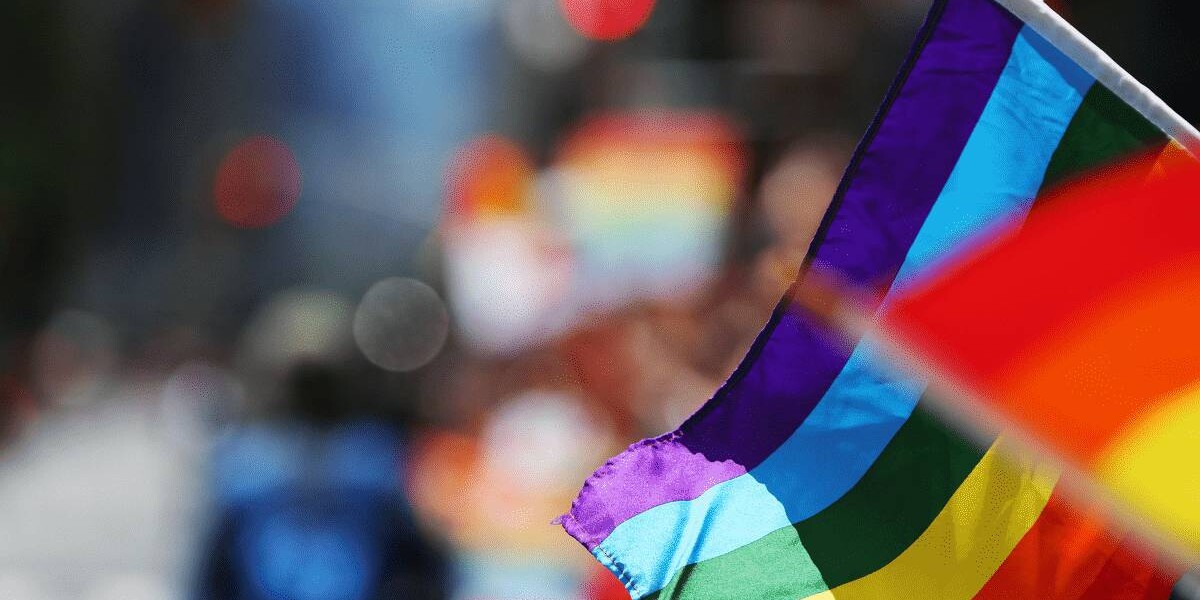 Rainbow flag waving