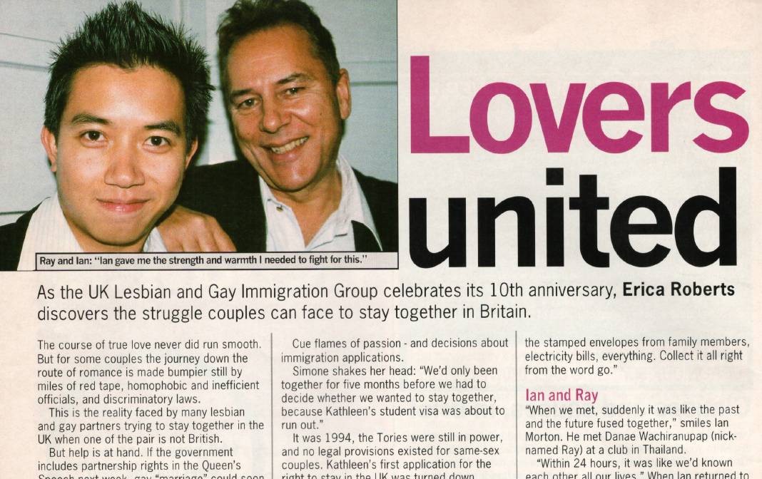A newspaper article about lovers united.