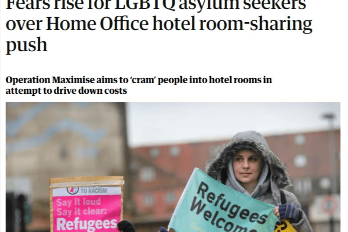 Fear for lgbt asylum seekers over home office hotel room sharing.